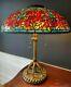 Tiffany Studio Poinsettia Lamp By Quoizel, Stained Glass Fine Reproduction
