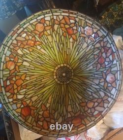 Tiffany Studio Stained Glass Lamp Reproduction By Dale Tiffany