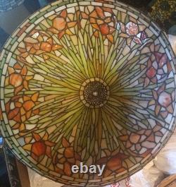 Tiffany Studio Stained Glass Lamp Reproduction By Dale Tiffany