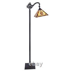 Tiffany Style 1 Bulb Mission Stained Glass Floor Reading Lamp 11 Wide Shade