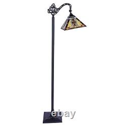 Tiffany Style 1 Bulb Mission Stained Glass Floor Reading Lamp 11 Wide Shade