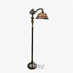 Tiffany Style 1 Bulb Victorian Reading Stained Glass Floor Lamp 12 Shade