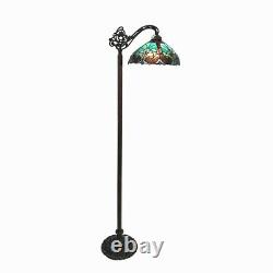 Tiffany Style 1 Bulb Victorian Stained Glass Floor Lamp 13 Shade Bronze Base