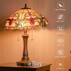 Tiffany-Style 16 Reading Lamp Stained Glass Victorian Table Lamp With2-Light