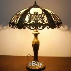 Tiffany Style 18 Inch Table Lamp Stained Glass Handcrafted Shade Antique Bronze
