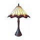 Tiffany Style 2-light Table Lamp Amber Red Stained Glass Bronze Finish 23 High