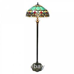 Tiffany Style 2-light Antique Victorian Style Stained Glass Floor Lamp