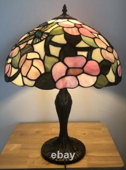 Tiffany Style 21.5 Table Lamp With Hummingbird Stained Glass 16 Shade Read