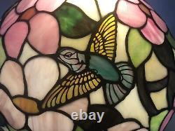 Tiffany Style 21.5 Table Lamp With Hummingbird Stained Glass 16 Shade Read
