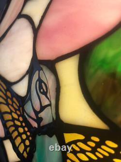 Tiffany Style 21.5 Table Lamp With Hummingbird Stained Glass 16 Shade Read