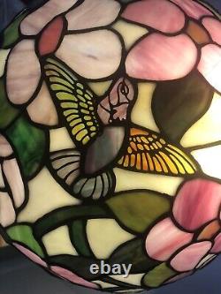 Tiffany Style 21.5 Table Lamp With Hummingbird Stained Glass 16 Shade Read