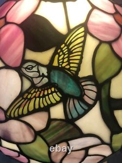 Tiffany Style 21.5 Table Lamp With Hummingbird Stained Glass 16 Shade Read