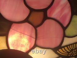 Tiffany Style 21.5 Table Lamp With Hummingbird Stained Glass 16 Shade Read