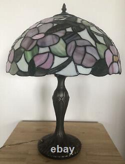 Tiffany Style 21.5 Table Lamp With Hummingbird Stained Glass 16 Shade Read