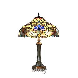 Tiffany Style 23 Art Nouveau Stained Glass Dragonfly Table Desk Lamp 17 Shade