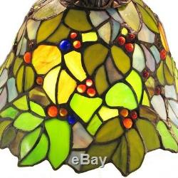 Tiffany Style 23 Tall Floral Leaf Stained Glass Table Desk Lamp 10 Shade