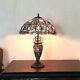 Tiffany Style 25 Tall Victorian Double-lit Stained Glass Table Lamp 18 Shade