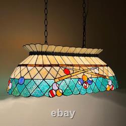 Tiffany Style 3-Light Stained Glass Pool Table Chandelier for Dining & Kitchen