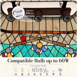 Tiffany Style 3-Light Stained Glass Pool Table Chandelier for Dining & Kitchen