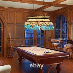 Tiffany Style 3-Light Stained Glass Pool Table Chandelier for Dining & Kitchen