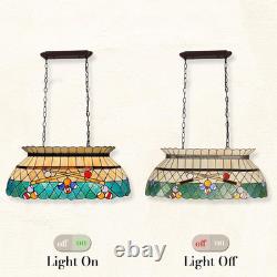 Tiffany Style 3-Light Stained Glass Pool Table Chandelier for Dining & Kitchen