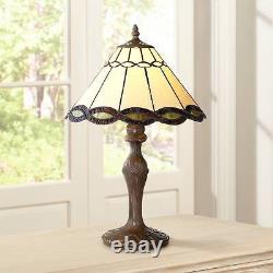 Tiffany Style Accent Table Lamp 18 1/2 Bronze Woven Glass for Bedroom Bedside