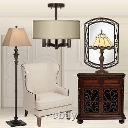 Tiffany Style Accent Table Lamp 18 1/2 Bronze Woven Glass for Bedroom Bedside