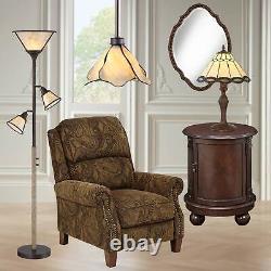 Tiffany Style Accent Table Lamp 18 1/2 Bronze Woven Glass for Bedroom Bedside