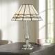 Tiffany Style Accent Table Lamp Brushed Nickel Stained Glass Living Room Bedroom