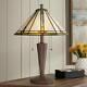 Tiffany Style Accent Table Lamp Mission Bronze Stained Glass For Bedroom Office