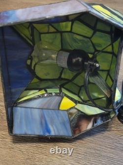 Tiffany-Style Animal Green Stained Glass Frog Accent Lamp Beautiful Works Tested