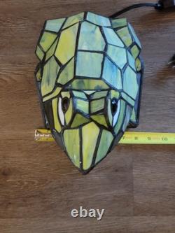 Tiffany-Style Animal Green Stained Glass Frog Accent Lamp Beautiful Works Tested