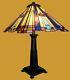 Tiffany Style Arts & Crafts Mission Stained Glass Table Desk Lamp 15 X 24