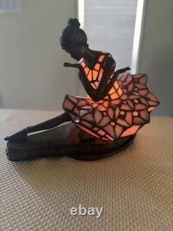 Tiffany-Style Ballerina Mosaic Stained Glass Accent Lamp Rare Design By UL'08
