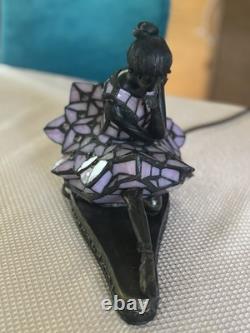 Tiffany-Style Ballerina Mosaic Stained Glass Accent Lamp Rare Design By UL'08