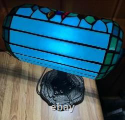 Tiffany Style Bankers Table Lamp Stained Glass Dragonfly Desk Bedside Light