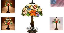 Tiffany Style Bedside Table Lamp with Hummingbird Shade