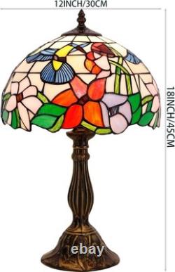 Tiffany Style Bedside Table Lamp with Hummingbird Shade