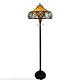 Tiffany Style Beige And Brown Sunrise Floor Lamp 16 Shade Handcrafted New