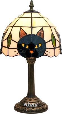 Tiffany Style Black Cat Stained Glass Table Lamp Cute Small Quirky Table Lamp Be