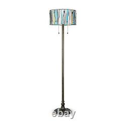 Tiffany Style Blue Contemporary Floor Lamp Handcrafted 16 Shade