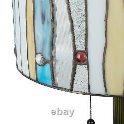 Tiffany Style Blue Contemporary Floor Lamp Handcrafted 16 Shade