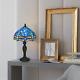 Tiffany Style Blue Dragonfly 10 Inch Table Lamp Stained Glass Handcrafted
