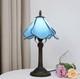 Tiffany Style Blue Flower Stained Glass Table Lamp Vintage Bedside Night Light