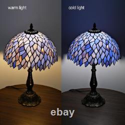 Tiffany Style Blue Purple Wisteria Stained Glass Table Lamp 18 Bedside Light