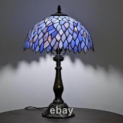 Tiffany Style Blue Purple Wisteria Stained Glass Table Lamp 18 Bedside Light