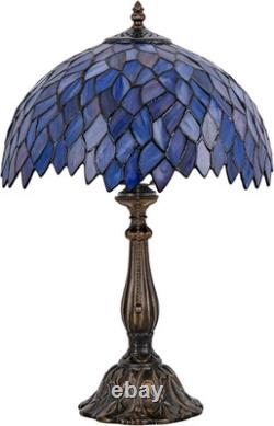 Tiffany Style Blue Purple Wisteria Stained Glass Table Lamp 18 Bedside Light