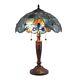 Tiffany Style Blue Vintage Table Lamp Down Light Stained Glass Elegant Offic New