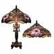 Tiffany Style Bronze Finish Dragonfly Table Lamp Accent Reading Stained Glass