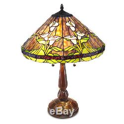 Tiffany Style Calla Lily Table Lamp Handcrafted 18 Shade